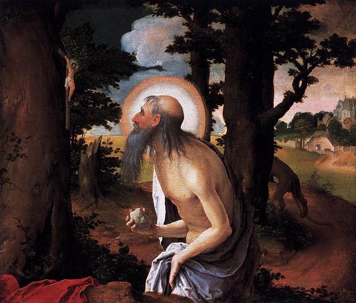 Lucas van Leyden St Jerome Penitent oil painting picture